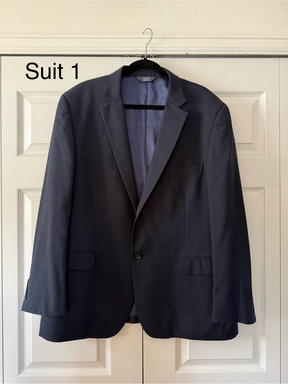 Men's Navy Blazer - Classic Single-Breasted Suit Jacket
